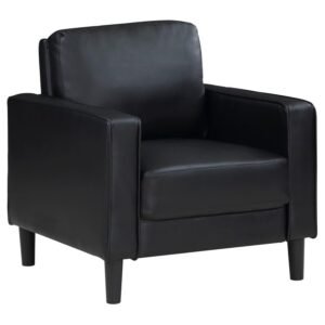 RUTH UPHOLSTERED TRACK ARM ACCENT CHAIR BLACK
