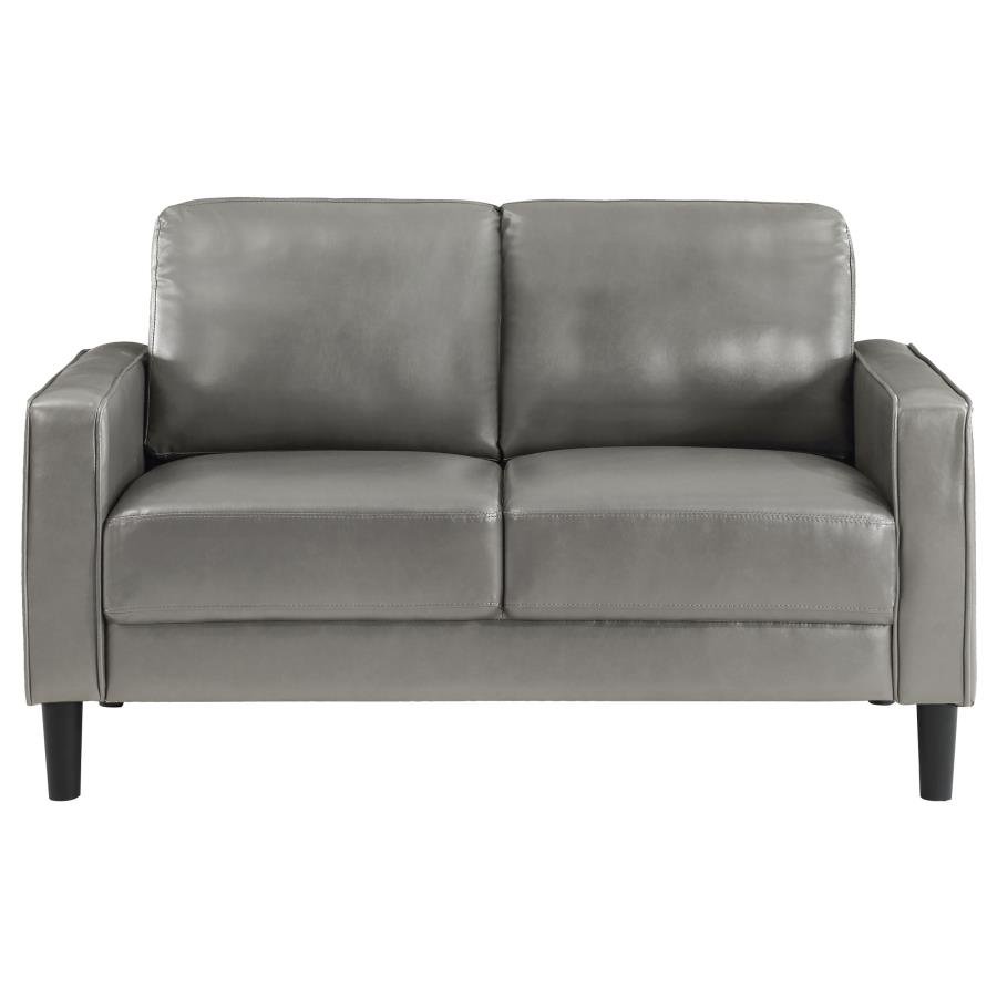 RUTH UPHOLSTERED TRACK ARM LOVESEAT GREY - Image 3