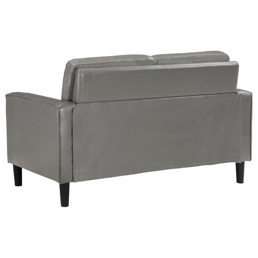 RUTH UPHOLSTERED TRACK ARM LOVESEAT GREY - Image 6
