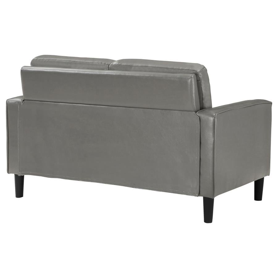 RUTH UPHOLSTERED TRACK ARM LOVESEAT GREY - Image 7