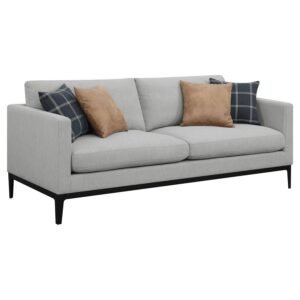 APPERSON UPHOLSTERED TRACK ARM SOFA LIGHT GREY