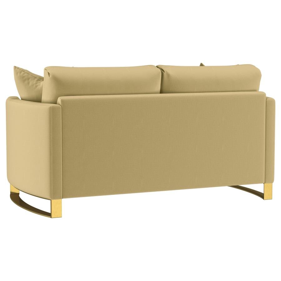 CORLISS 3-PIECE VELVET UPHOLSTERED SOFA SET CAMEL - Image 7