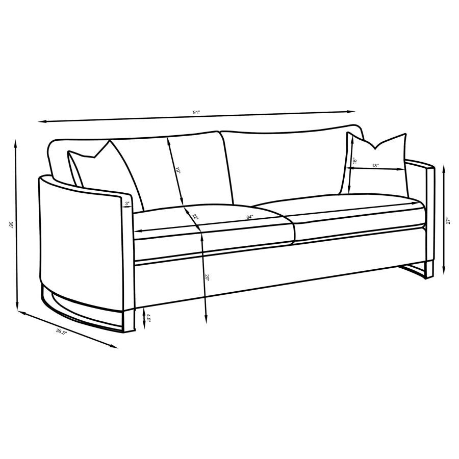 CORLISS 3-PIECE VELVET UPHOLSTERED SOFA SET CAMEL - Image 12