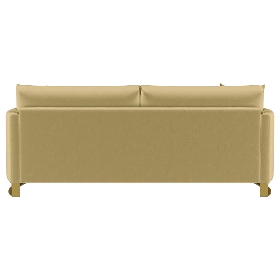 CORLISS UPHOLSTERED CURVED TRACK ARM SOFA CAMEL - Image 6