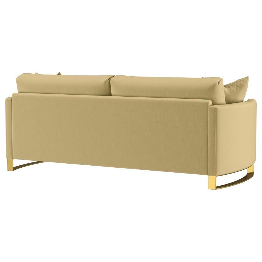CORLISS UPHOLSTERED CURVED TRACK ARM SOFA CAMEL - Image 7