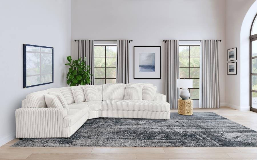 EMBERSON 3-PIECE UPHOLSTERED MODULAR SECTIONAL SOFA IVORY