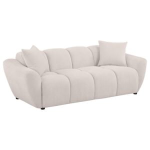 DESTINO CHENILLE UPHOLSTERED SPLAYED ARM SOFA GREIGE