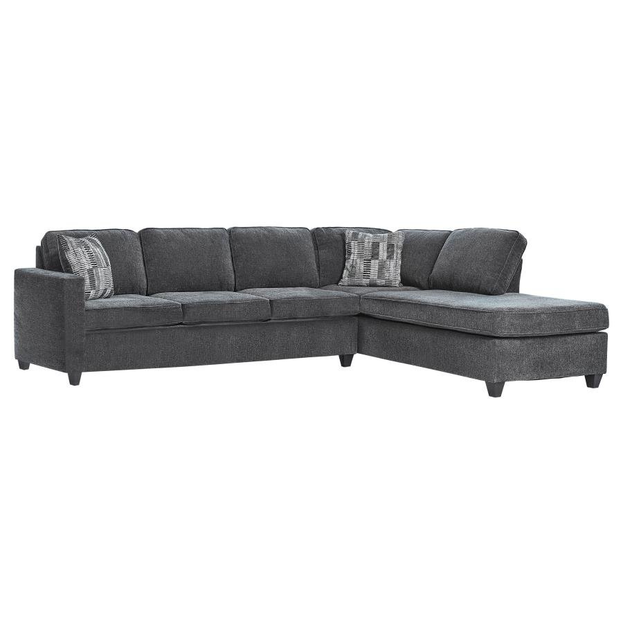 MCCORD UPHOLSTERED TRACK ARM SECTIONAL SOFA DARK GREY