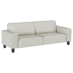 DEERHURST UPHOLSTERED TRACK ARM TUFTED SOFA GREIGE