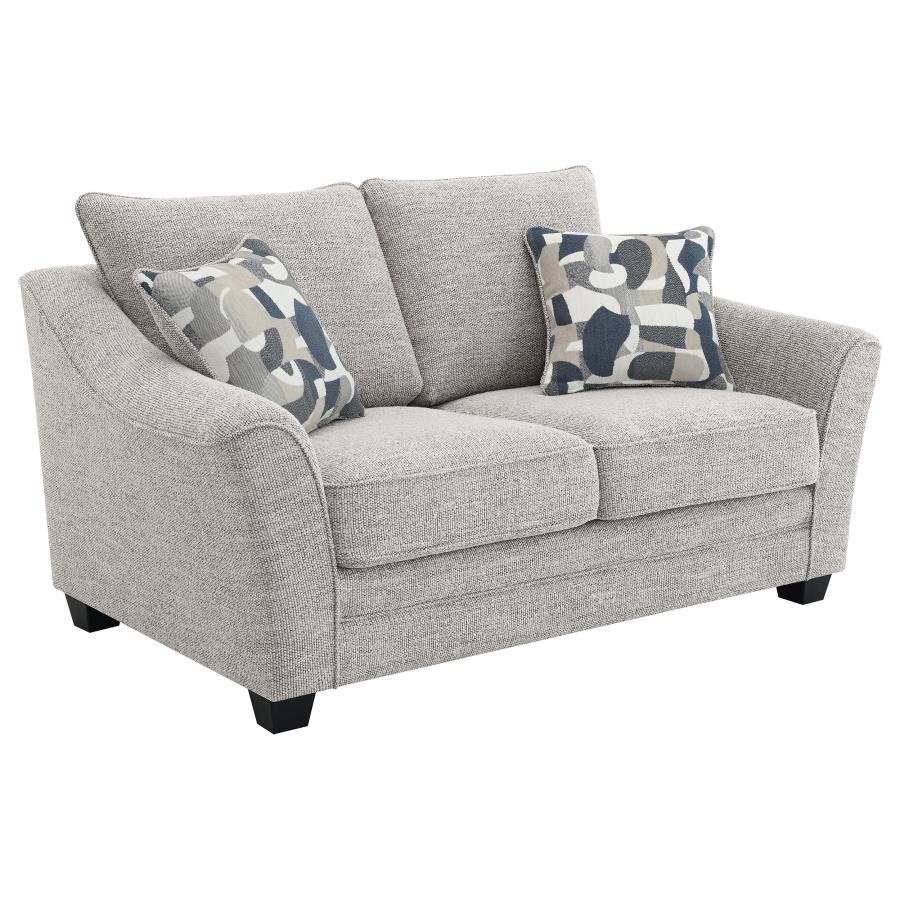 TOMKINS BOUCLE UPHOLSTERED LOVESEAT LIGHT GREY