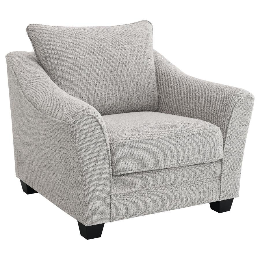 TOMKINS BOUCLE UPHOLSTERED CHAIR LIGHT GREY