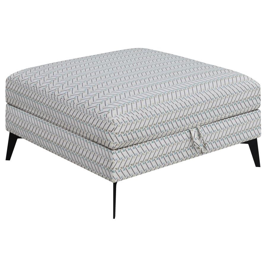 CLINT SQUARE UPHOLSTERED TUFTED STORAGE OTTOMAN ALOE