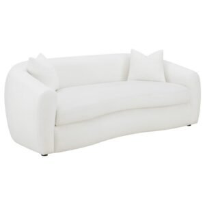 ISABELLA FAUX SHEEPSKIN UPHOLSTERED SOFA NATURAL