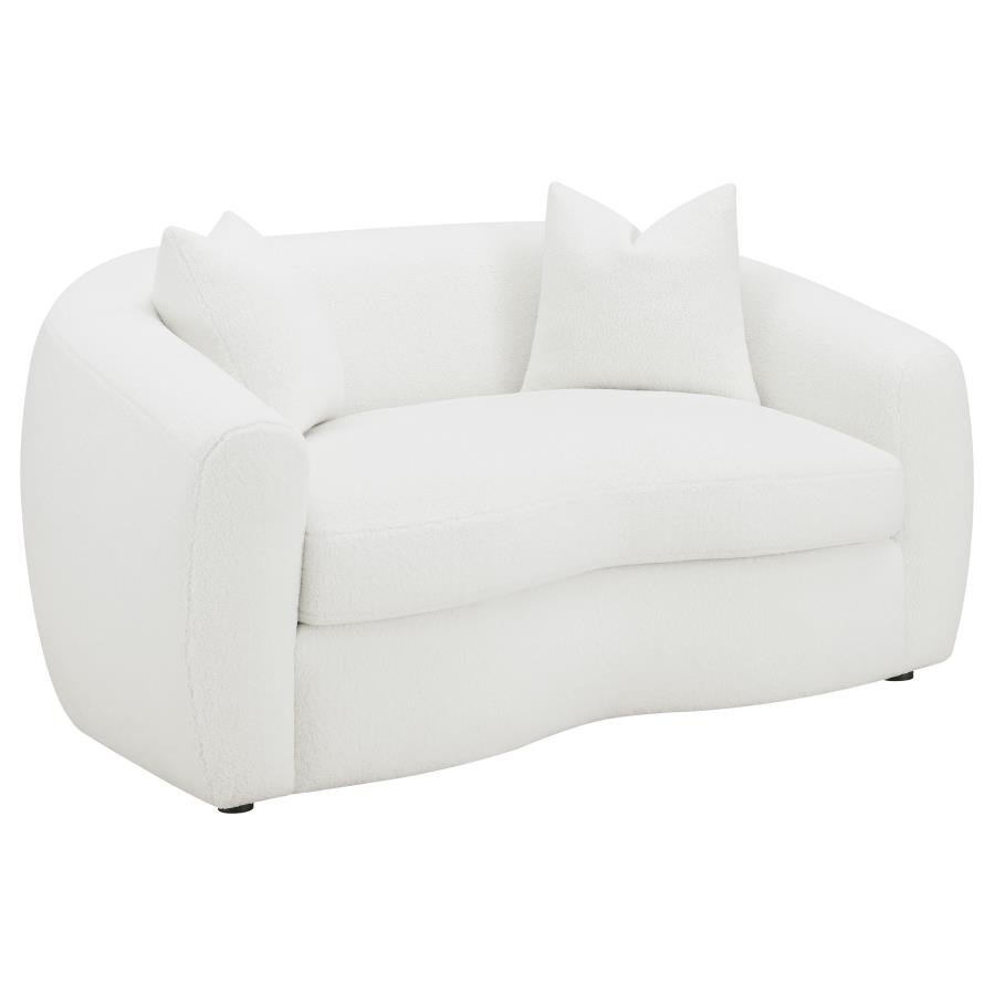 ISABELLA FAUX SHEEPSKIN UPHOLSTERED LOVESEAT NATURAL
