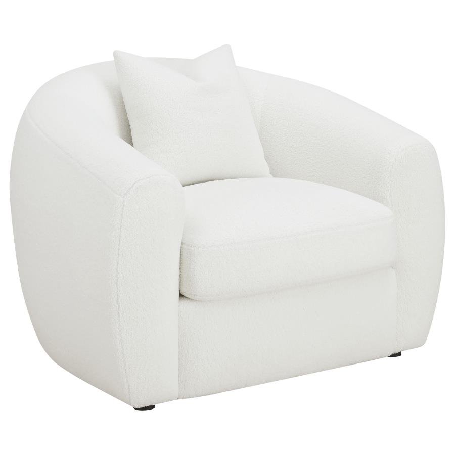 ISABELLA FAUX SHEEPSKIN UPHOLSTERED ACCENT CHAIR NATURAL