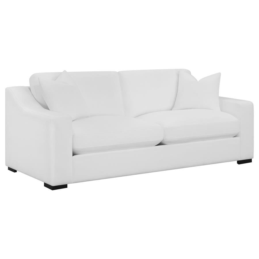 ASHLYN UPHOLSTERED SLOPED ARM SOFA WHITE