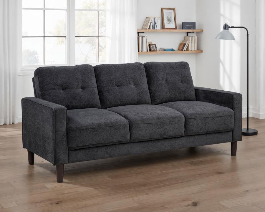 BOWEN II FABRIC UPHOLSTERED TRACK ARM SOFA STEEL GREY - Image 2