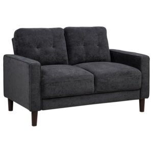 BOWEN II FABRIC UPHOLSTERED TRACK ARM LOVESEAT STEEL GREY