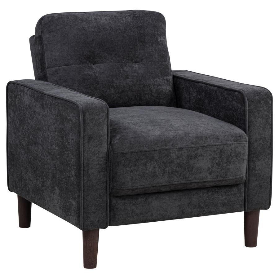 BOWEN II FABRIC UPHOLSTERED TRACK ARM CHAIR STEEL GREY