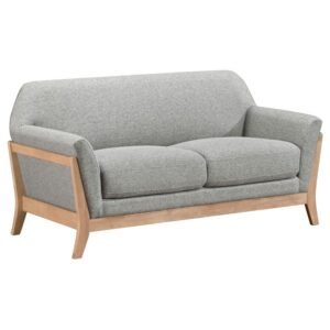 VAUGHN FABRIC UPHOLSTERED FLARED ARM LOVESEAT GREY