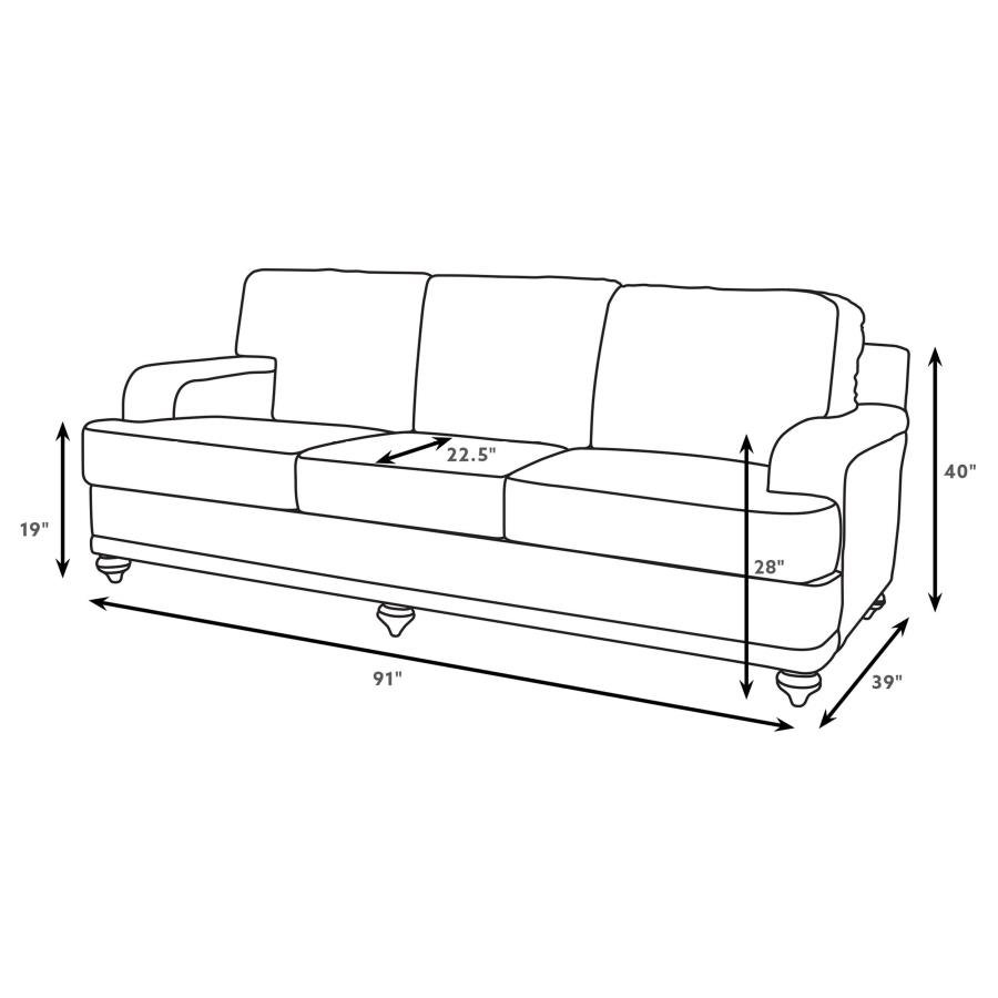 GLENN 3-PIECE UPHOLSTERED SOFA SET LIGHT GREY AND GREY - Image 14