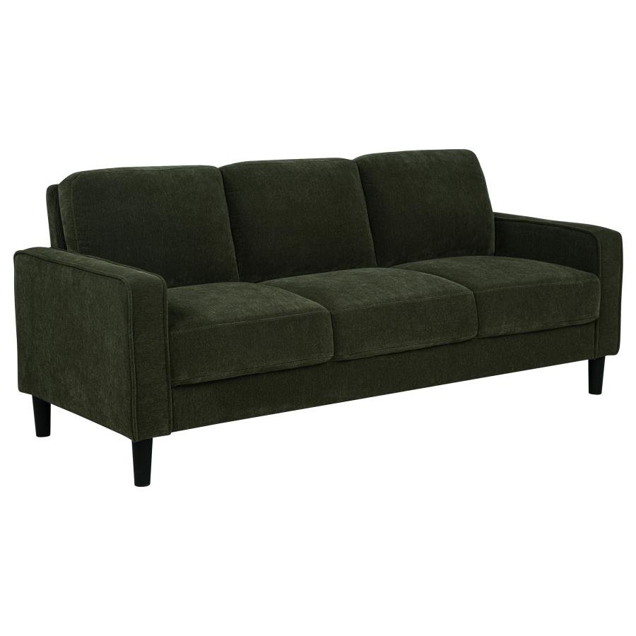 RUTH 77-INCH FABRIC UPHOLSTERED TRACK ARM SOFA MATCHA GREEN