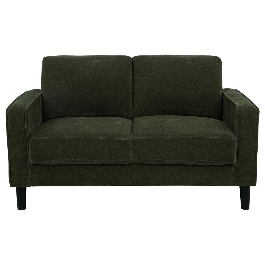 RUTH FABRIC UPHOLSTERED TRACK ARM LOVESEAT MATCHA GREEN - Image 3