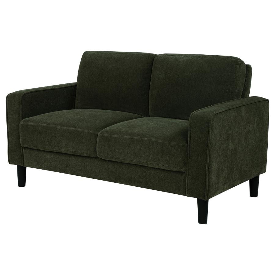 RUTH FABRIC UPHOLSTERED TRACK ARM LOVESEAT MATCHA GREEN - Image 4