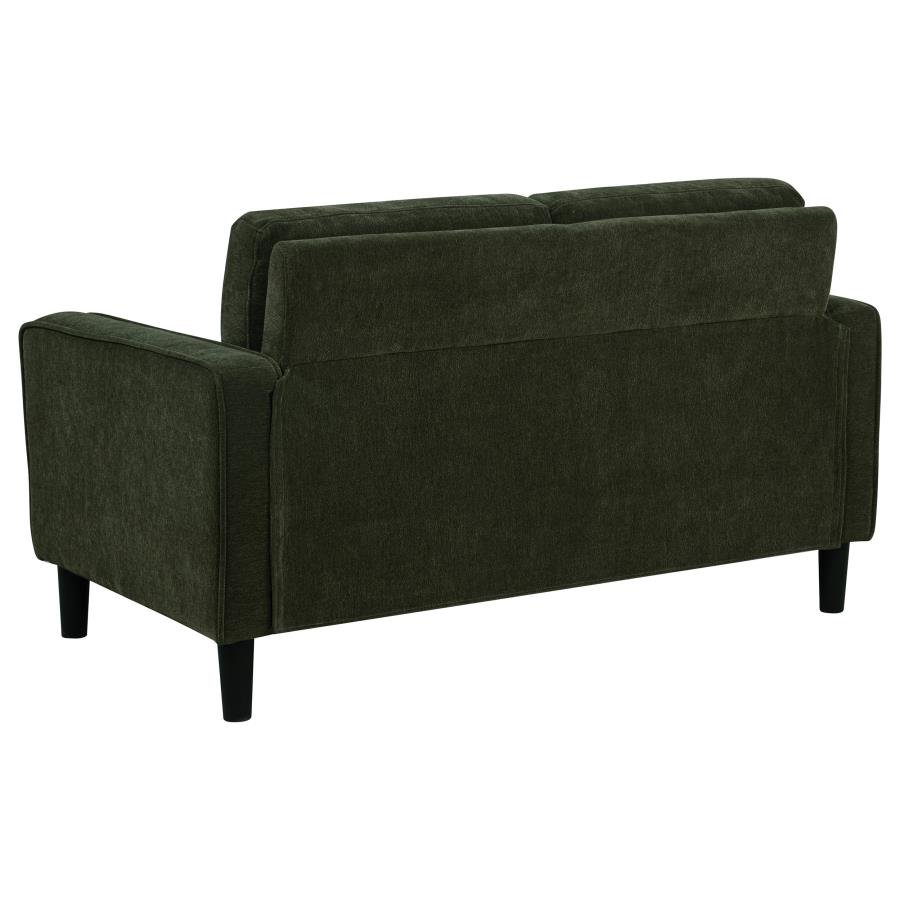 RUTH FABRIC UPHOLSTERED TRACK ARM LOVESEAT MATCHA GREEN - Image 6