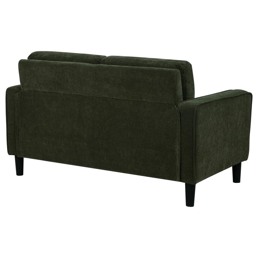 RUTH FABRIC UPHOLSTERED TRACK ARM LOVESEAT MATCHA GREEN - Image 7