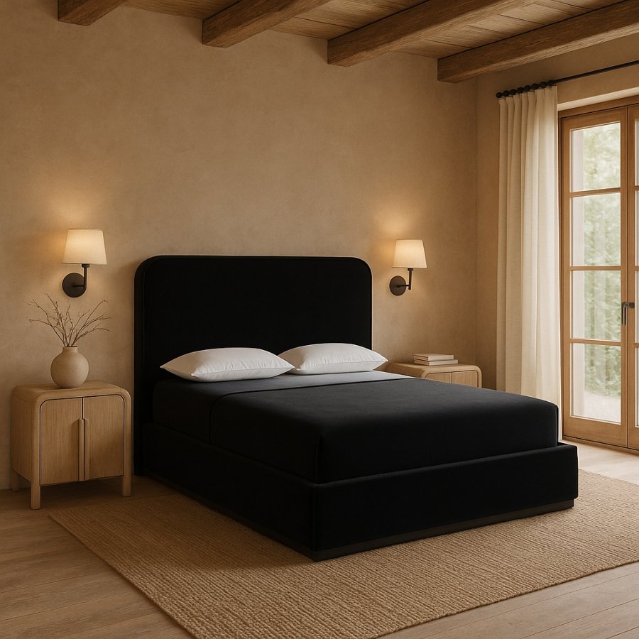 51249-1.jpg Rava Velvet Upholstered Bed - Image 2