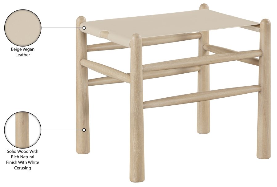 Santos Vegan Leather Upholstered Bench - Image 9