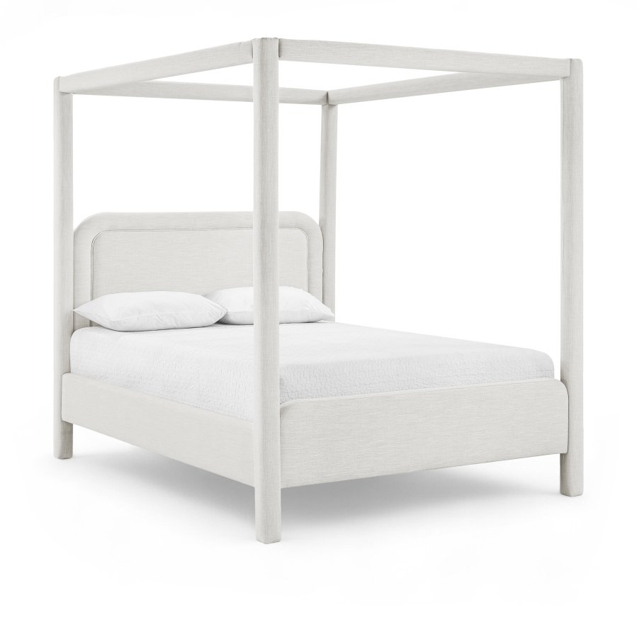 Salina Linen Textured Fabric Upholstered Bed