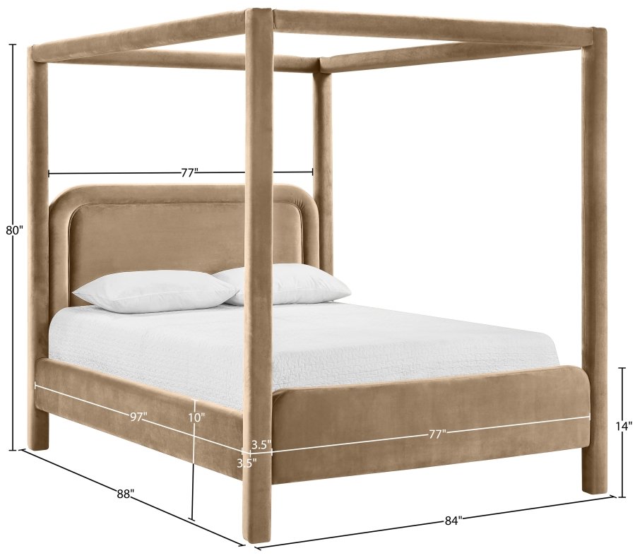 Salina Velvet Upholstered Bed - Image 10