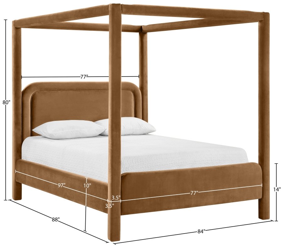 Salina Velvet Upholstered Bed - Image 10