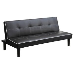 KATRINA UPHOLSTERED TUFTED CONVERTIBLE SOFA BED BLACK