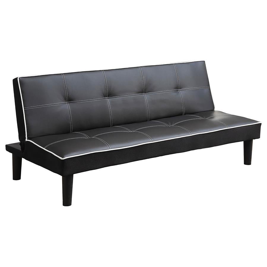 KATRINA UPHOLSTERED TUFTED CONVERTIBLE SOFA BED BLACK