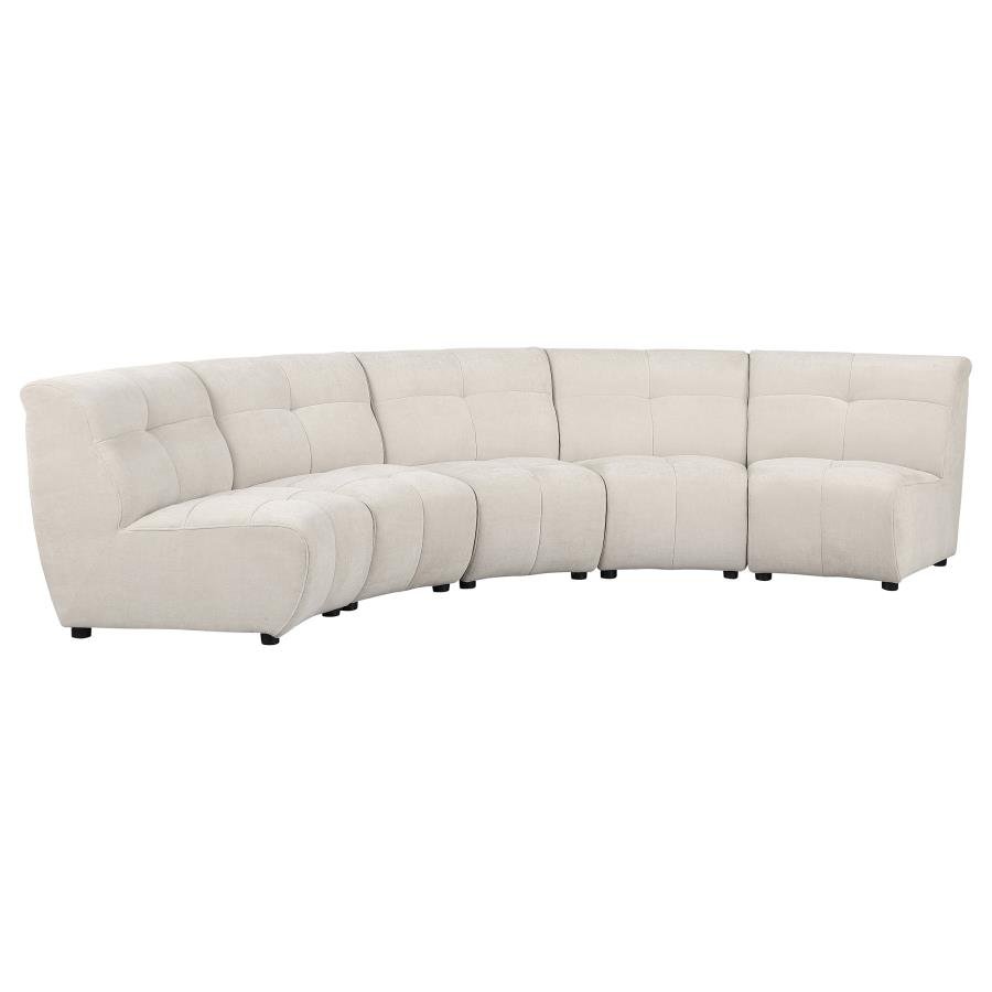 CHARLOTTE 5-PIECE UPHOLSTERED MODULAR SECTIONAL SOFA IVORY