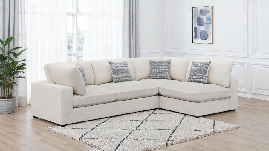 SERENE 4-PIECE UPHOLSTERED MODULAR SECTIONAL SOFA BEIGE