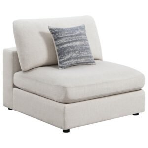 SERENE UPHOLSTERED ARMLESS CHAIR BEIGE