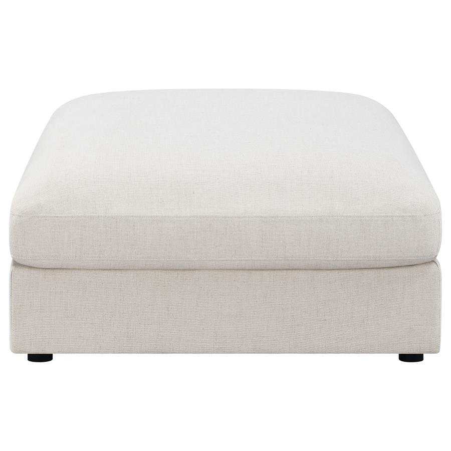 SERENE SQUARE UPHOLSTERED OTTOMAN BEIGE - Image 3