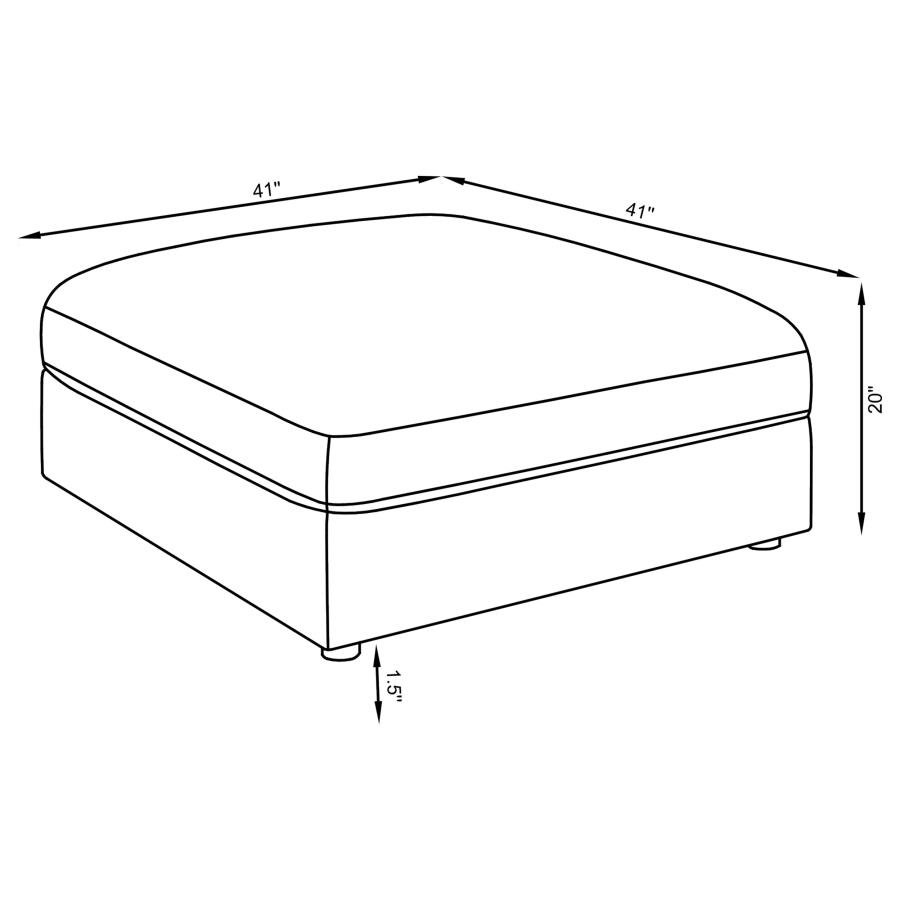 SERENE SQUARE UPHOLSTERED OTTOMAN BEIGE - Image 5