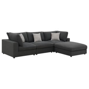 SERENE 4-PIECE UPHOLSTERED MODULAR SECTIONAL SOFA CHARCOAL
