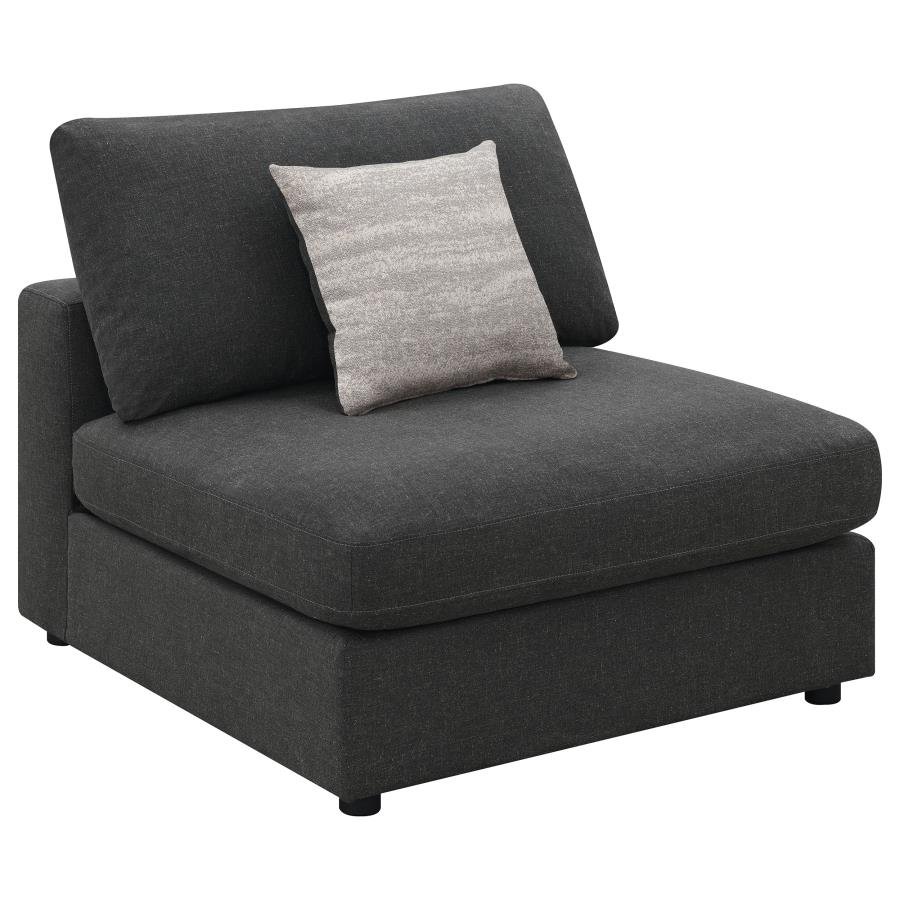 SERENE UPHOLSTERED ARMLESS CHAIR CHARCOAL