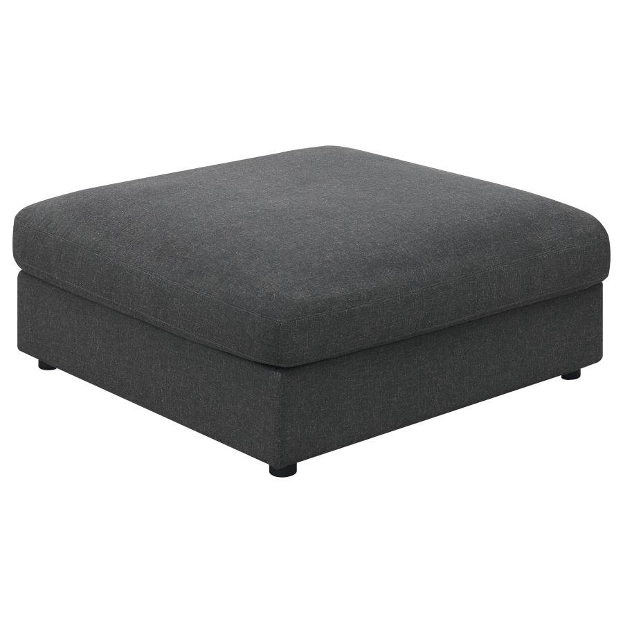 SERENE SQUARE UPHOLSTERED OTTOMAN CHARCOAL