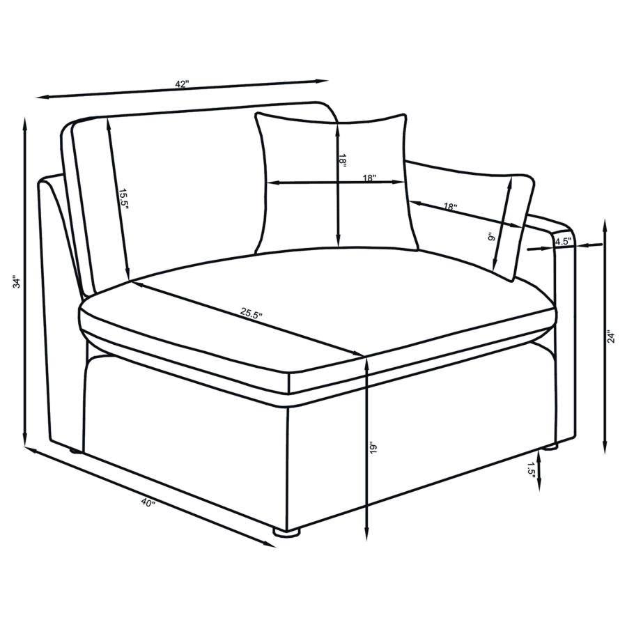 HOBSON 6-PIECE UPHOLSTERED MODULAR SECTIONAL SOFA IVORY - Image 17