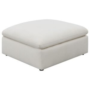 HOBSON SQUARE UPHOLSTERED OTTOMAN IVORY