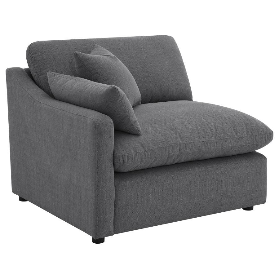 HOBSON 5-PIECE UPHOLSTERED MODULAR SECTIONAL SOFA CHARCOAL - Image 5
