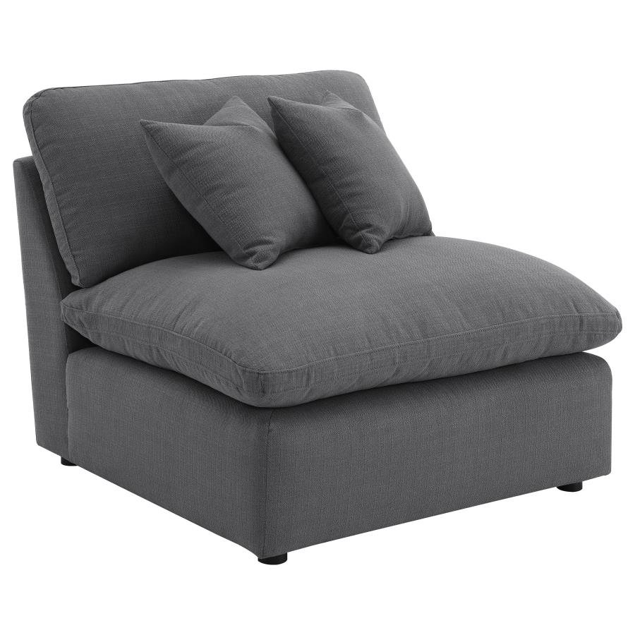 HOBSON UPHOLSTERED ARMLESS CHAIR CHARCOAL