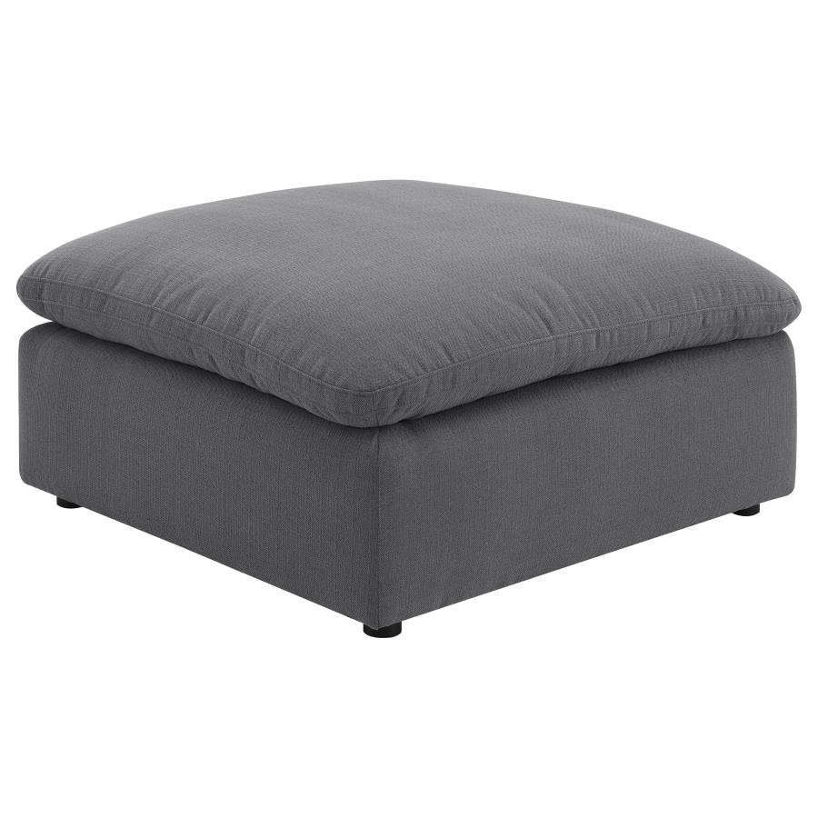 HOBSON SQUARE UPHOLSTERED OTTOMAN CHARCOAL